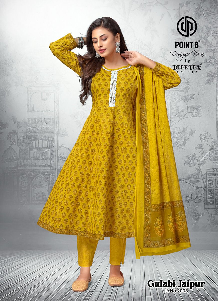 Gulabi Jaipur Vol 2 By Deeptex Anarkali Kurti With Bottom Dupatta Orders In India